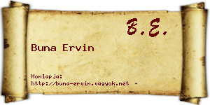 Buna Ervin névjegykártya