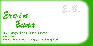 ervin buna business card